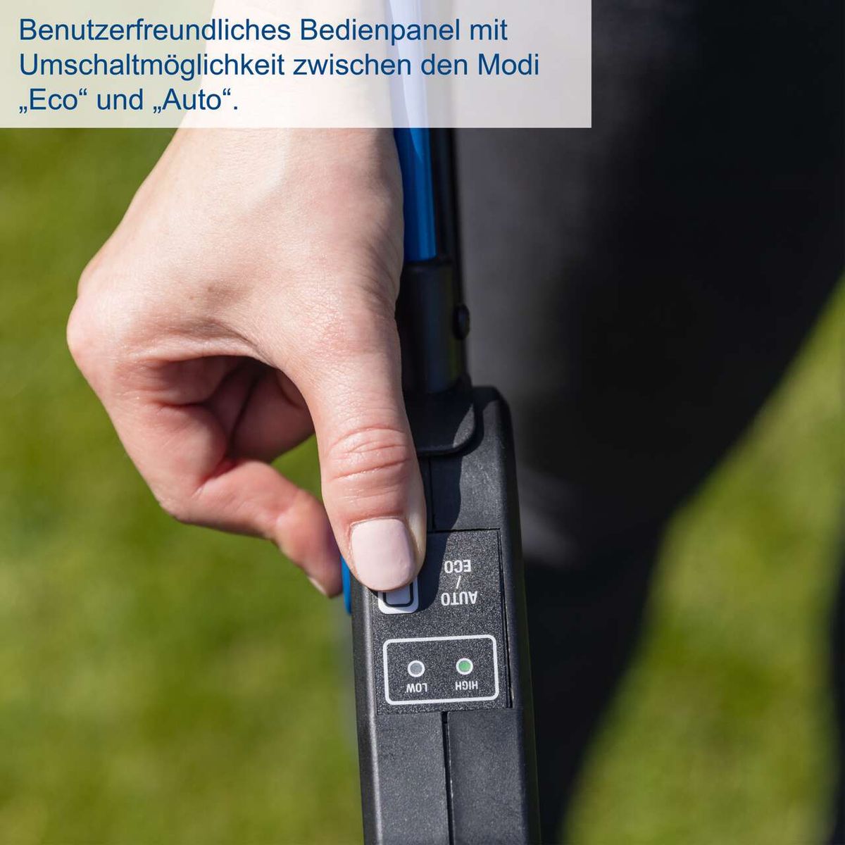 Benutzerfreundliches Bedienpanel mit Umschaltmöglichkeit zwischen den Modi „Eco“ und „Auto“.