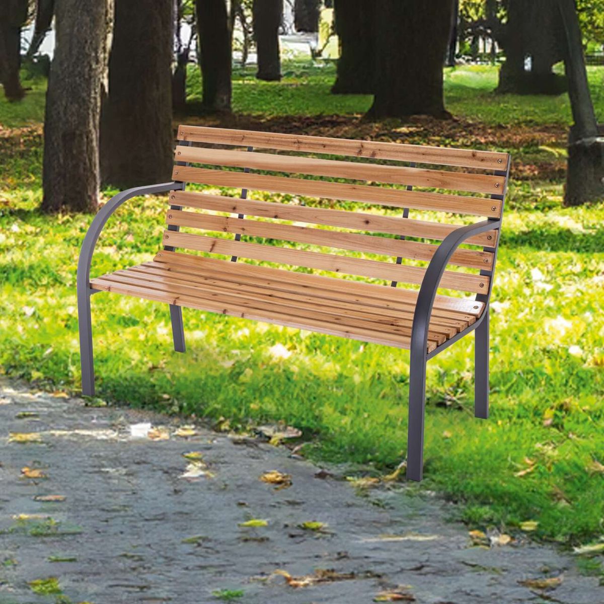 Die Gartenbank PX-GB-1 Practixx ist 120 cm lang, kann bis zu 160 kg tragen und ist in Holz-Anthrazit erhältlich. Sie ist stabil und modern.