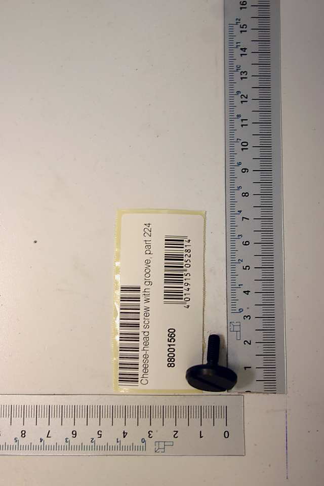 Zylinderschraube mit Schlitz, Teil 224, Artikelnummer 88001560. Die Schraube wird von der Seite gezeigt.