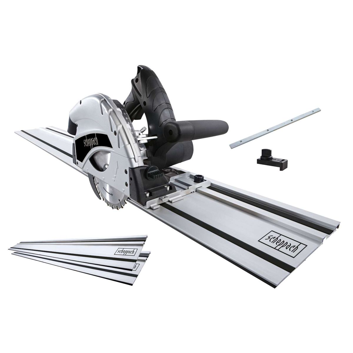 Scheppach Tauchsäge mit 2x700-mm-Führungsschiene und integrierten Führungselementen