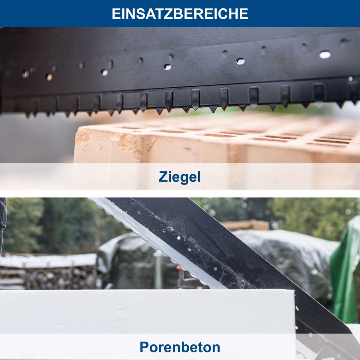 Scheppach-Spezialsägeblatt für Ziegel mit 48 Zähnen, speziell für präzise Bearbeitung von Ziegeln und Porenbeton