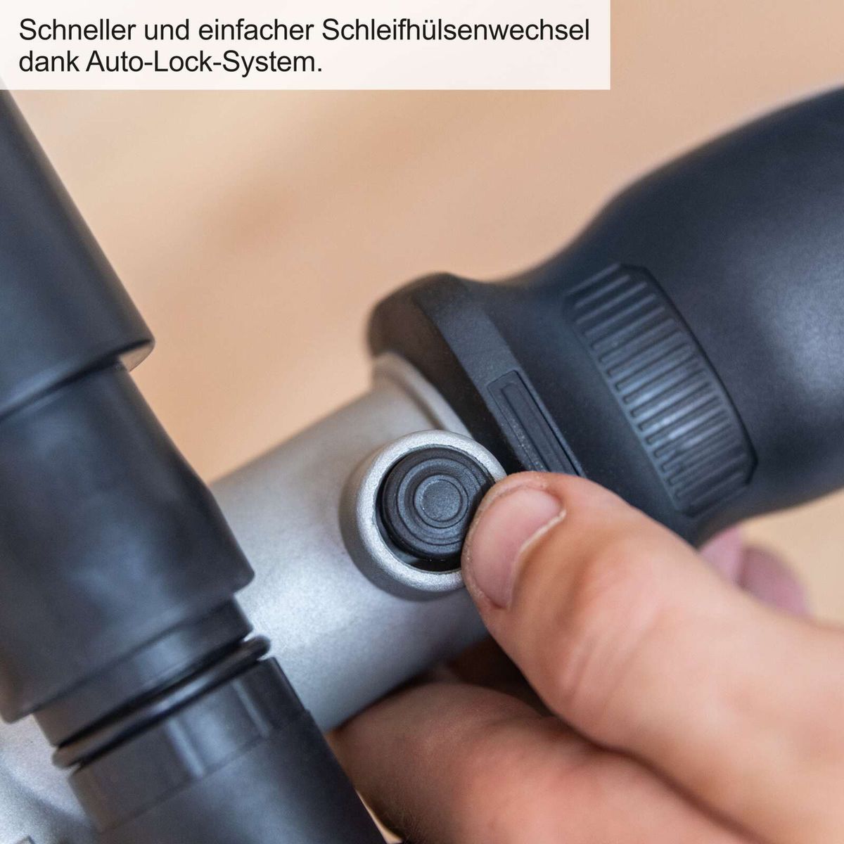 Auto-Lock-System für schnellen und einfachen Schleifhülsenwechsel auf Schleifmaschine