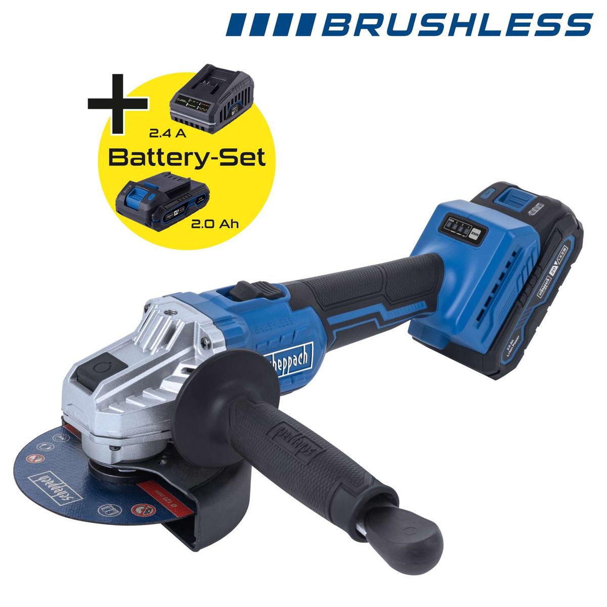 Brushless-Grinder mit Batterie-Set (2,0 Ah und 2,4 Ah) für präzise Arbeiten
