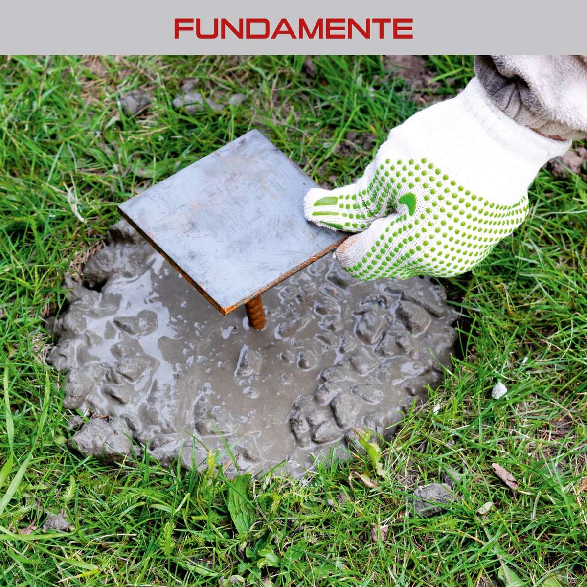 Bohrwerkzeug mit Handschuhe und Bohrplatte für Erdbohrungen, Teil einer Practixx-Erdbohrmaschine