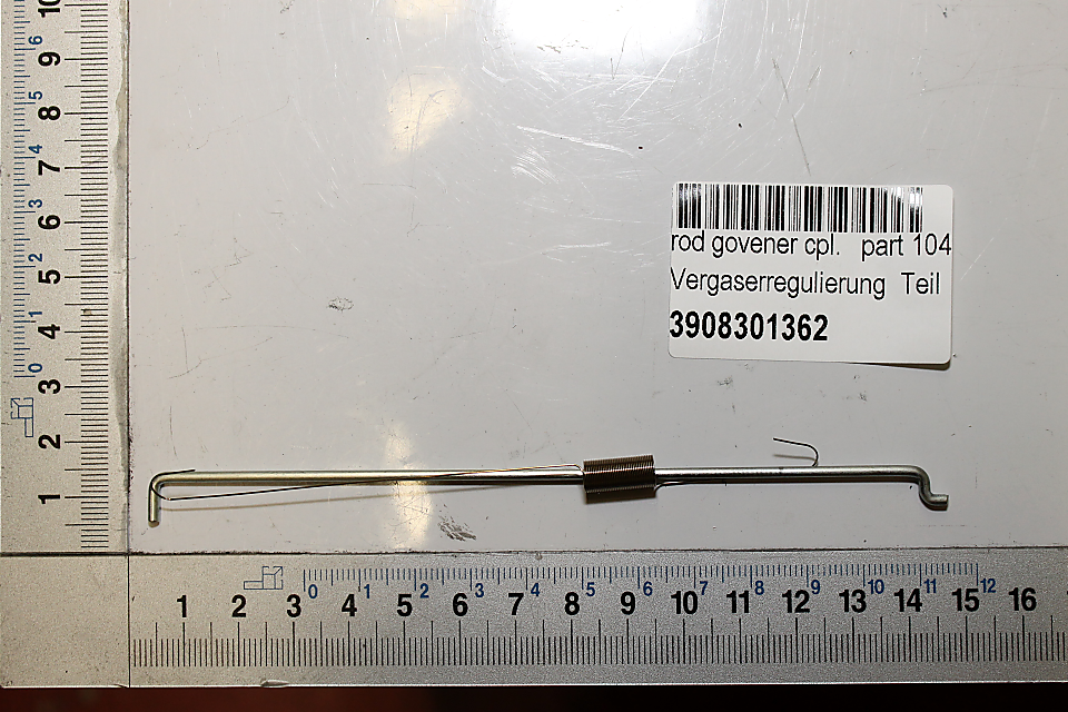 Reglerfeder mit Gestänge (Teil 104) für Scheppach-Regleranlage, Teilnummer 3908301362