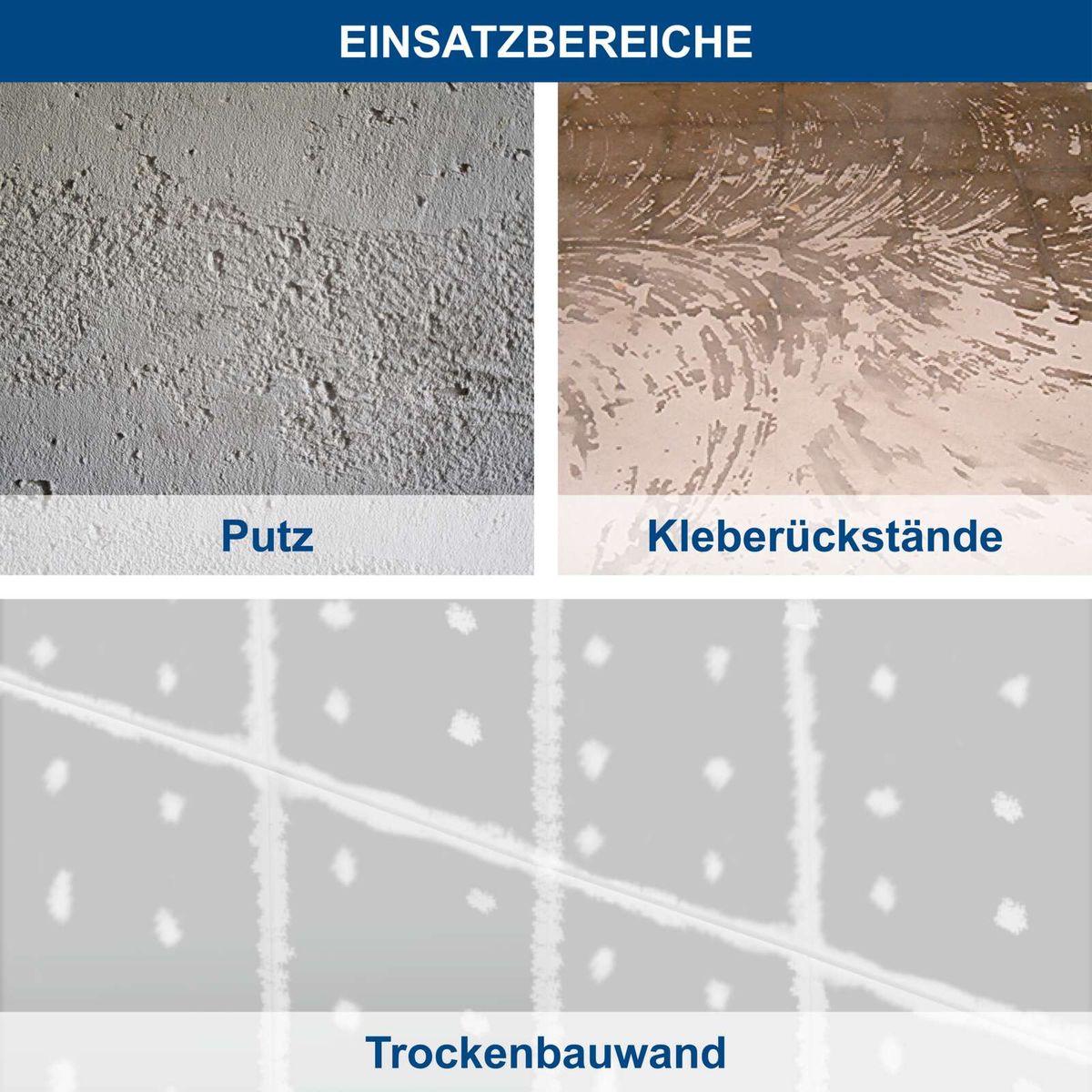 Scheppach-Einsatzbereiche: Trockenbauwand, Putz und Kleberückstände für professionelle Trockenbauarbeiten
