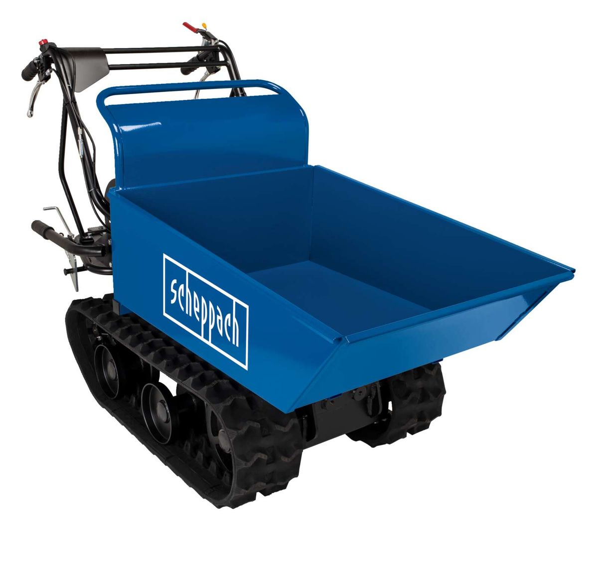 Scheppach-Katapult mit geschlossener Plattform und Kettenantrieb