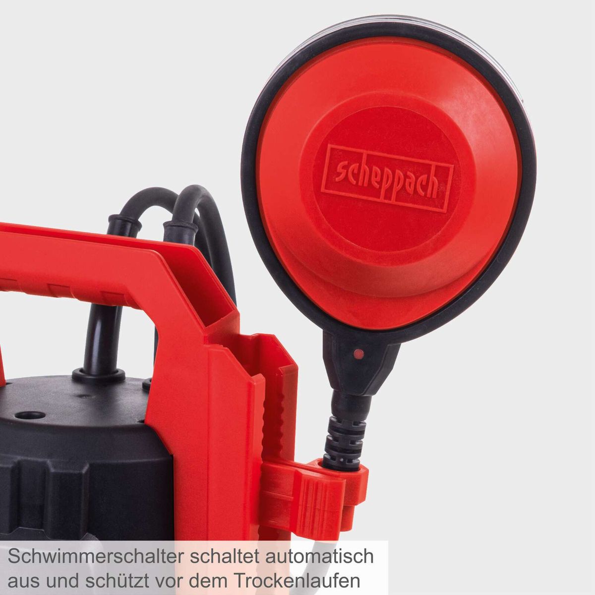 Schwimmerschalter schaltet automatisch aus und schützt vor dem Trockenlaufen.