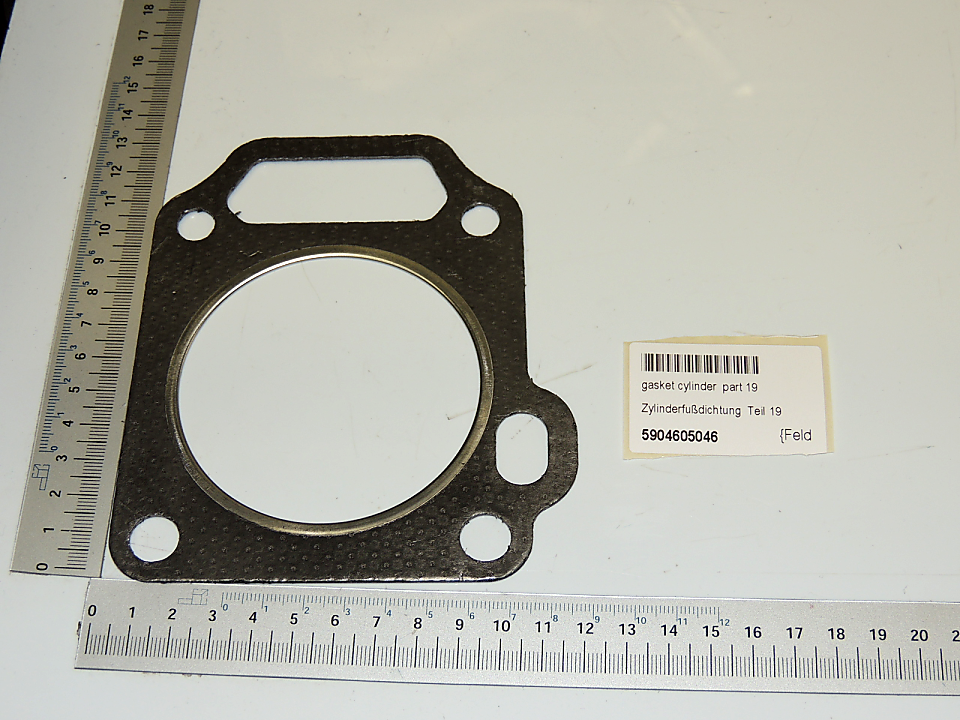 Zylinderfußdichtung (Teil 19) mit Bohrung und Befestigungslöchern für Scheppach-Produkt