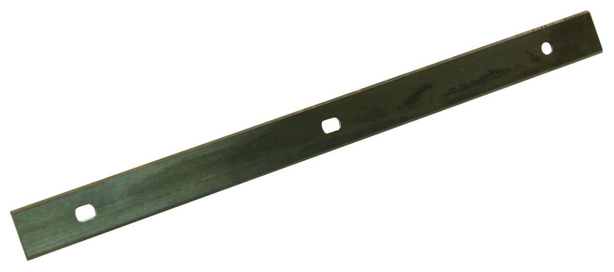 Hobelmesser von Scheppach, gezeigt von der Seite mit drei Löchern für die Befestigung.