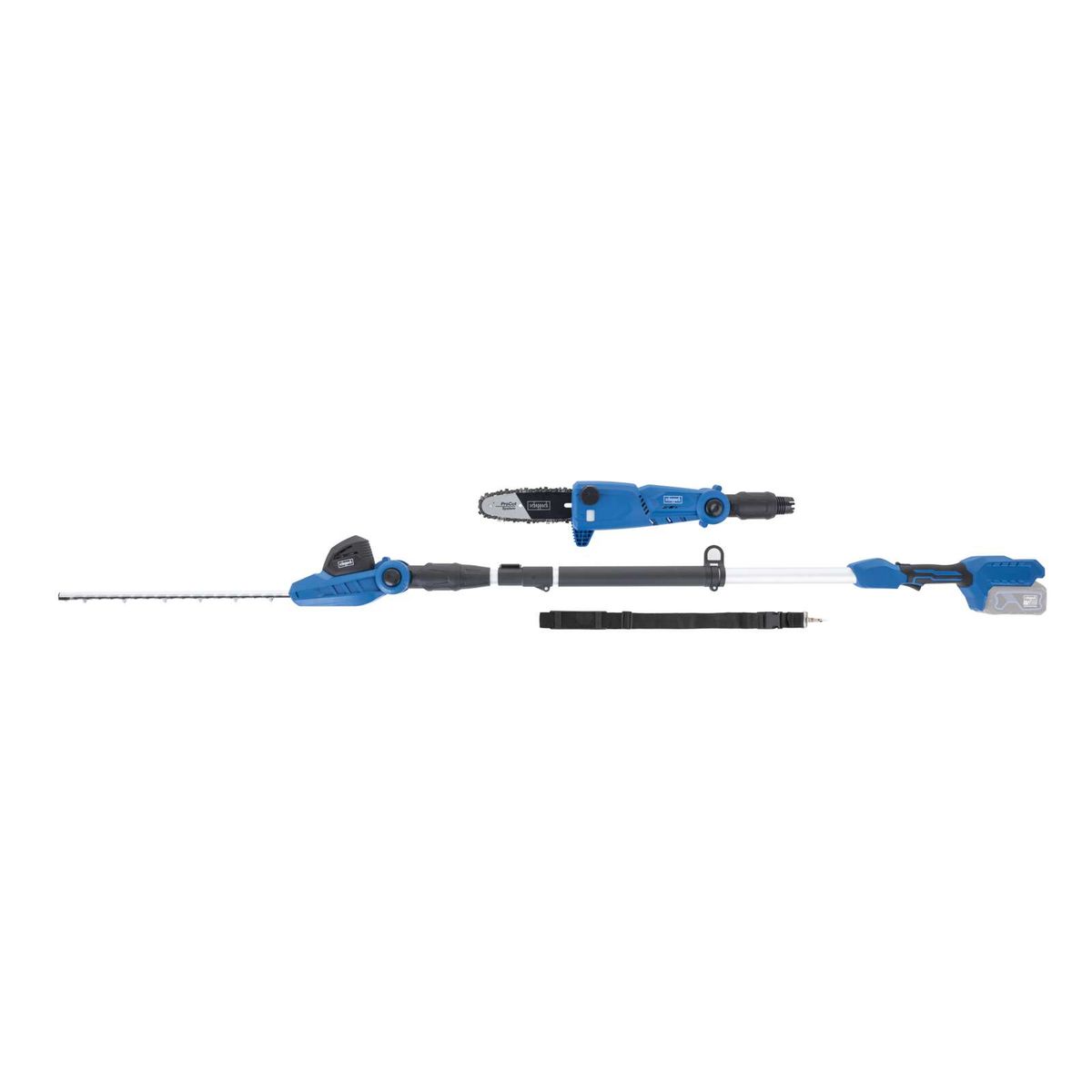 Scheppach-Pfrieschneider mit Chainsaw-Anhänger und Flexschlauch