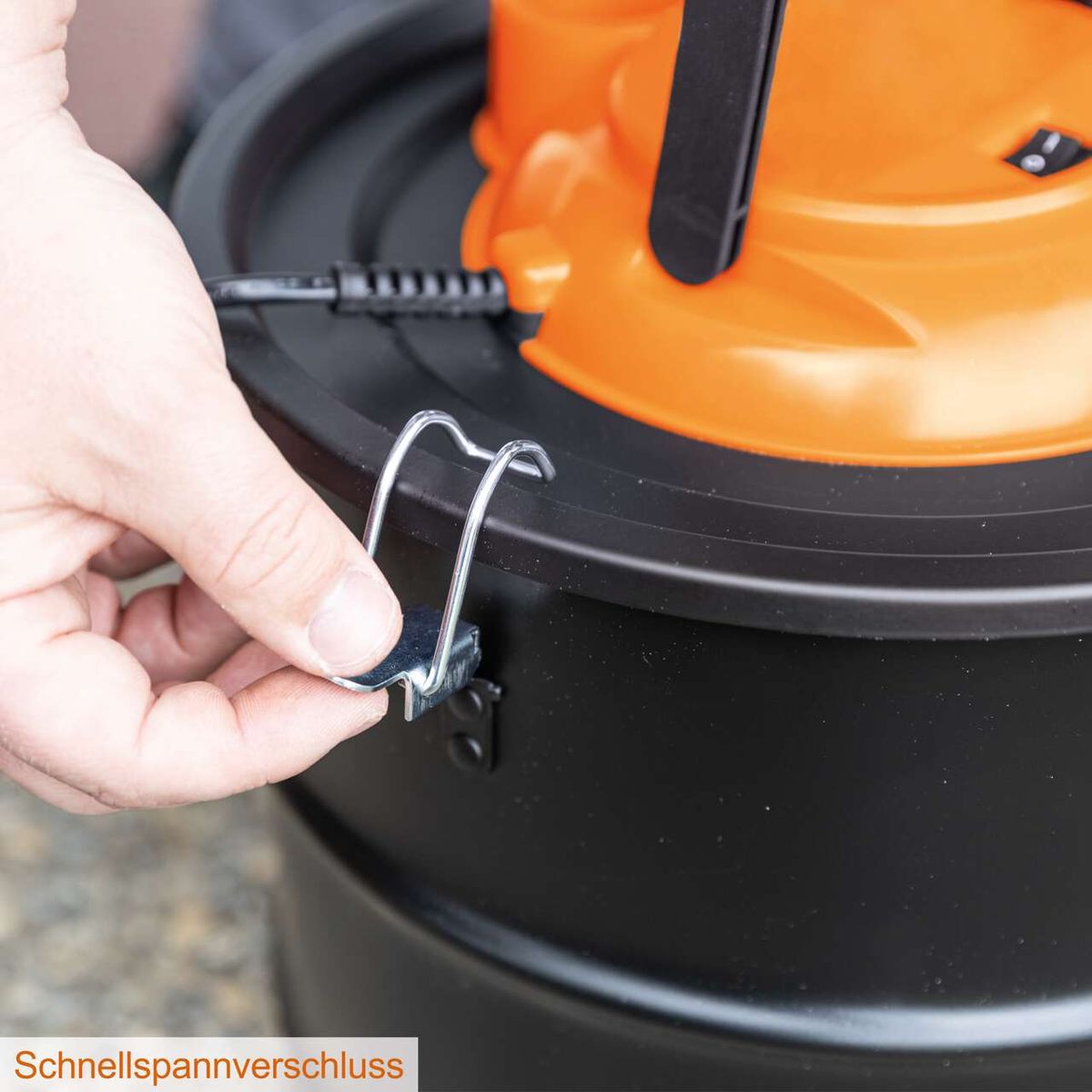 Der Aschesauger IX-AS20 IXES von Scheppach verfügt über einen Schnellspannverschluss für einfache Handhabung und schnellen Zusammenbau.