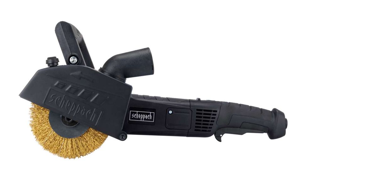 Universal-Renovierungsschleifer RMS1300-BE von Scheppach, schwarz, von der Seite gezeigt.