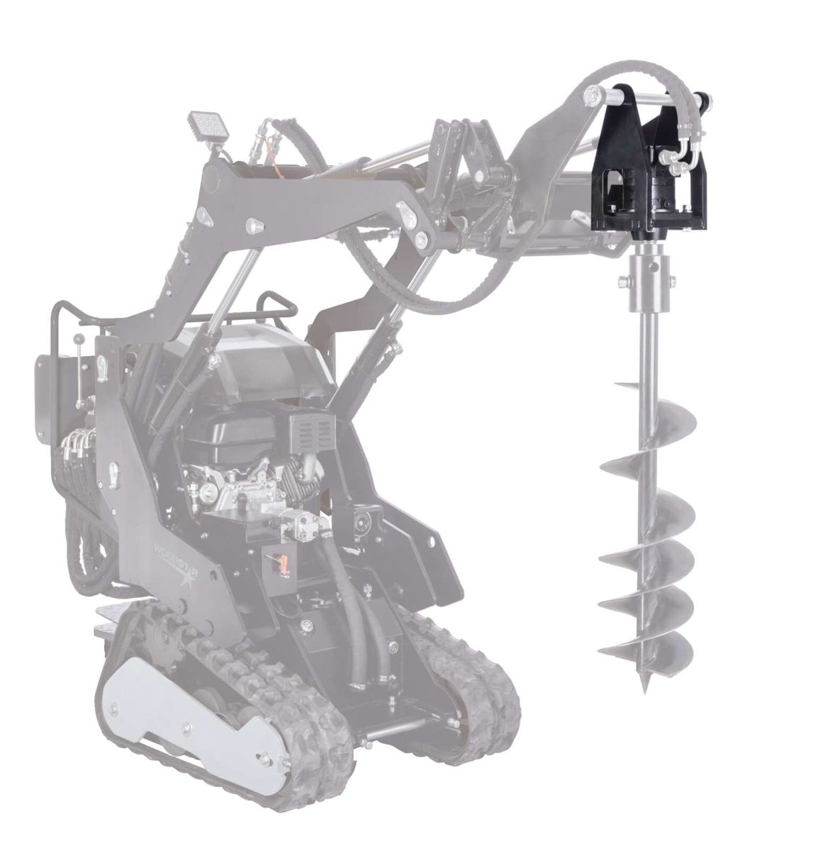 Scheppach-Antriebseinheit für Erdbohrer mit Bohrkopf und Tragarm