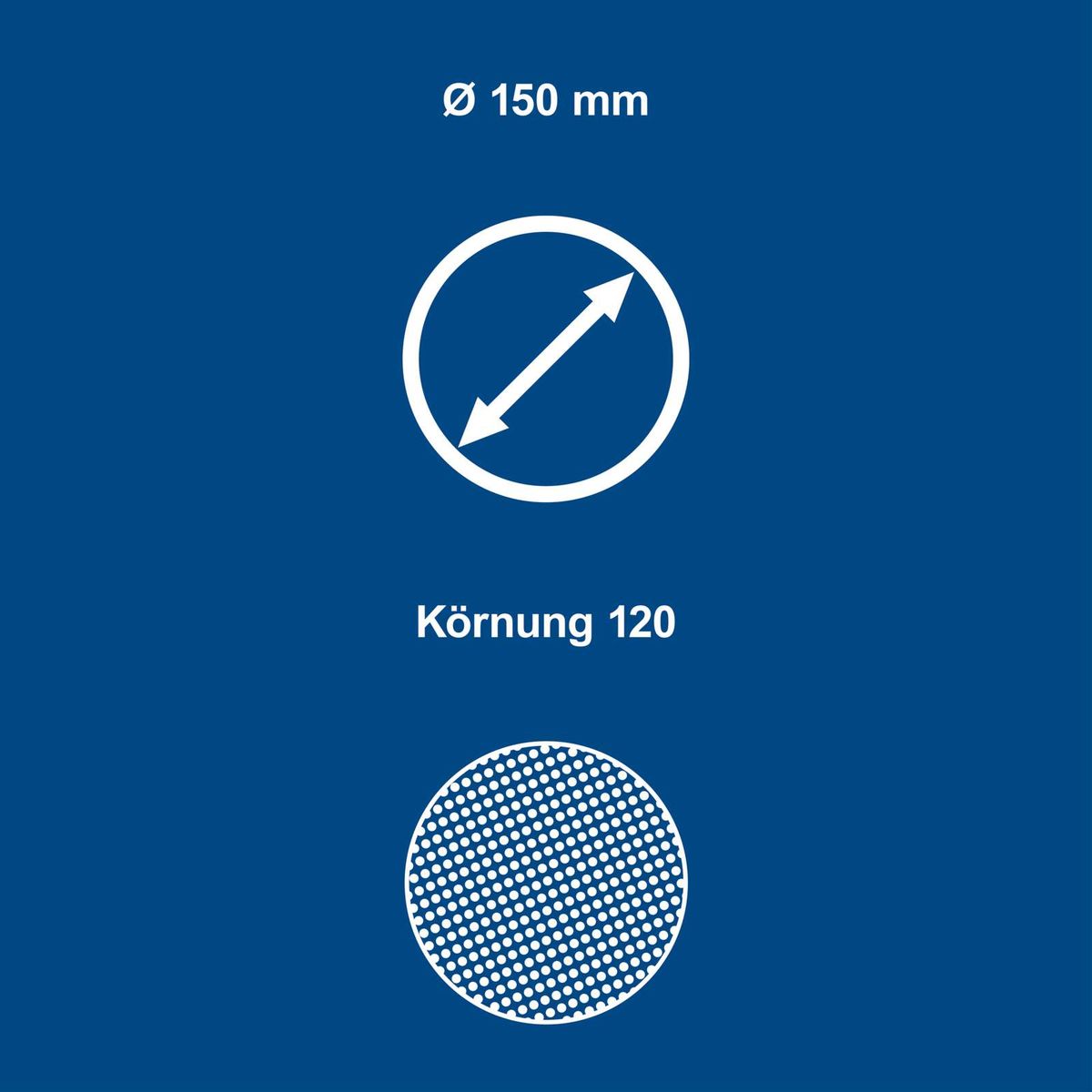 Scheppach-Produkt mit 150 mm Durchmesser und Kornstärke 120 für präzise Bearbeitung