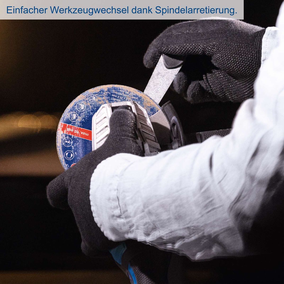 Scheppach Akku-Winkelschleifer mit Spindelabstößeinrichtung für Werkzeugwechsel