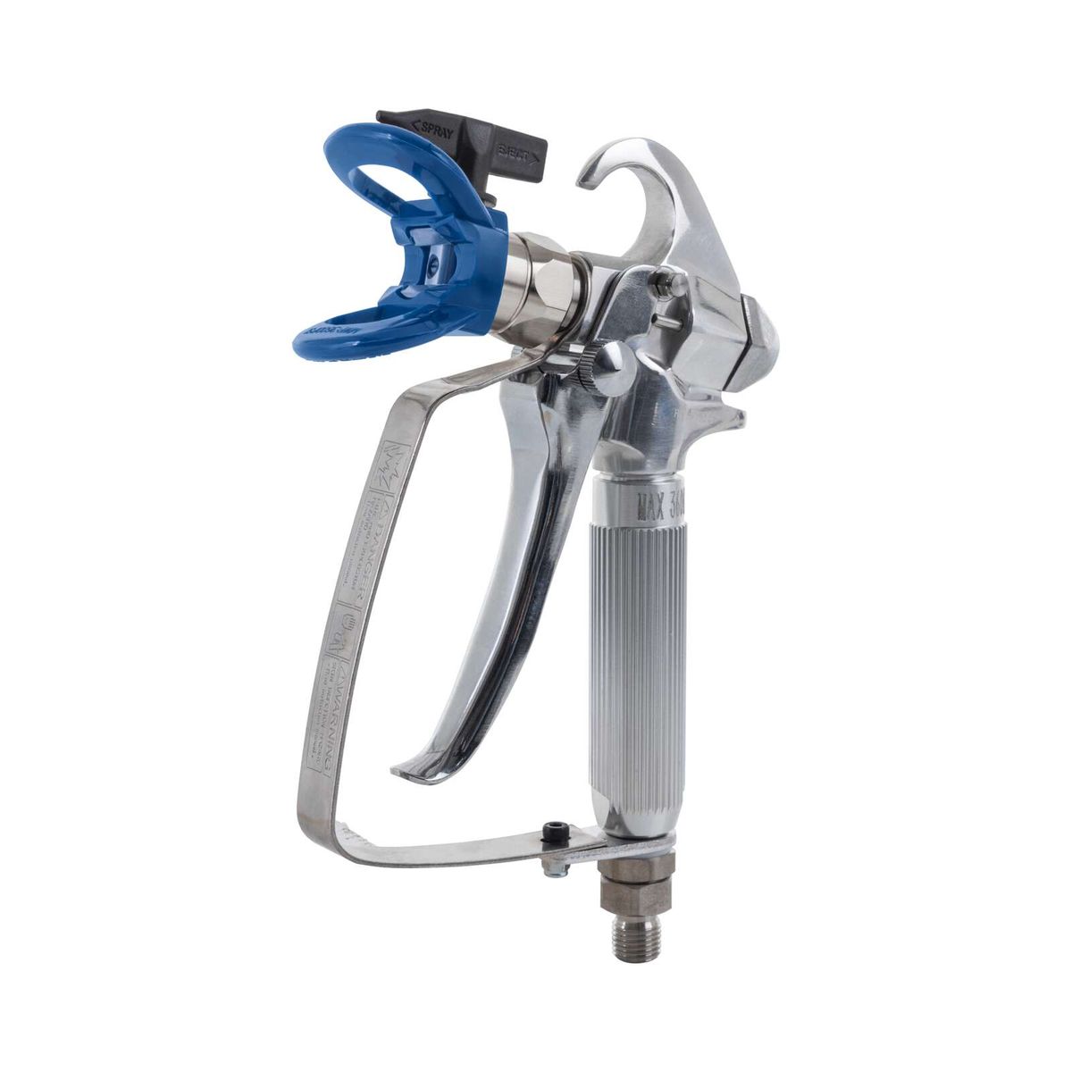 Scheppach-Sprühpistole mit integriertem Halter und Sprühkopf für präzise Applikation