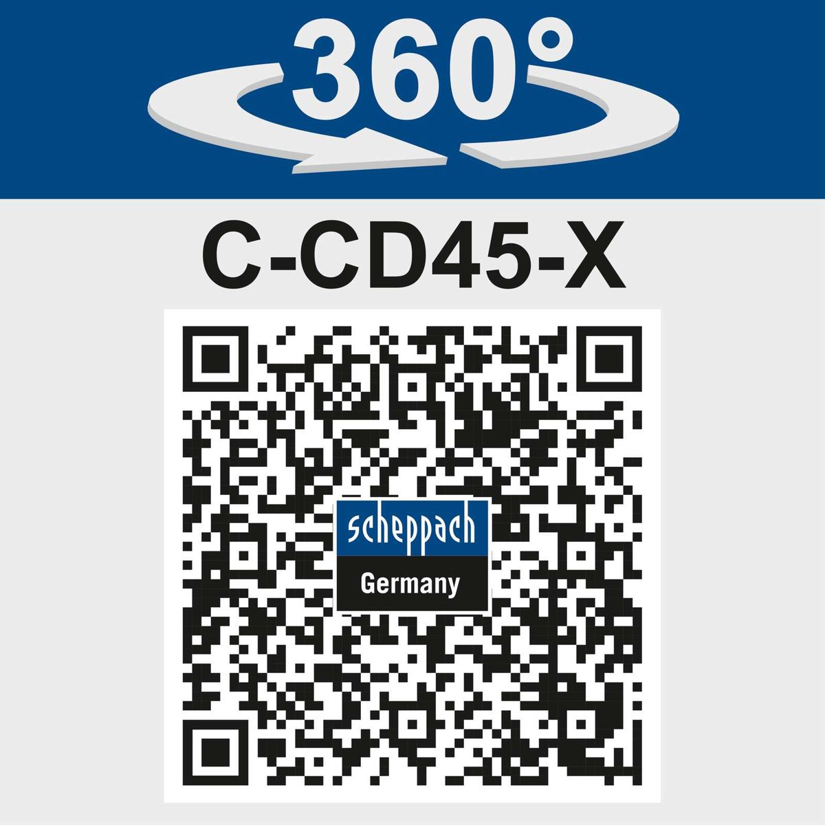 Akku-Schlagbohrmaschine mit 360°-Funktion, Modell C-CD45-X von Scheppach, Deutschland. 3in1-Funktion, Drehmoment 45Nm, 19+1 Drehmomentstufen, inkl. 2Ah Akku und 2,4A Ladegerät.