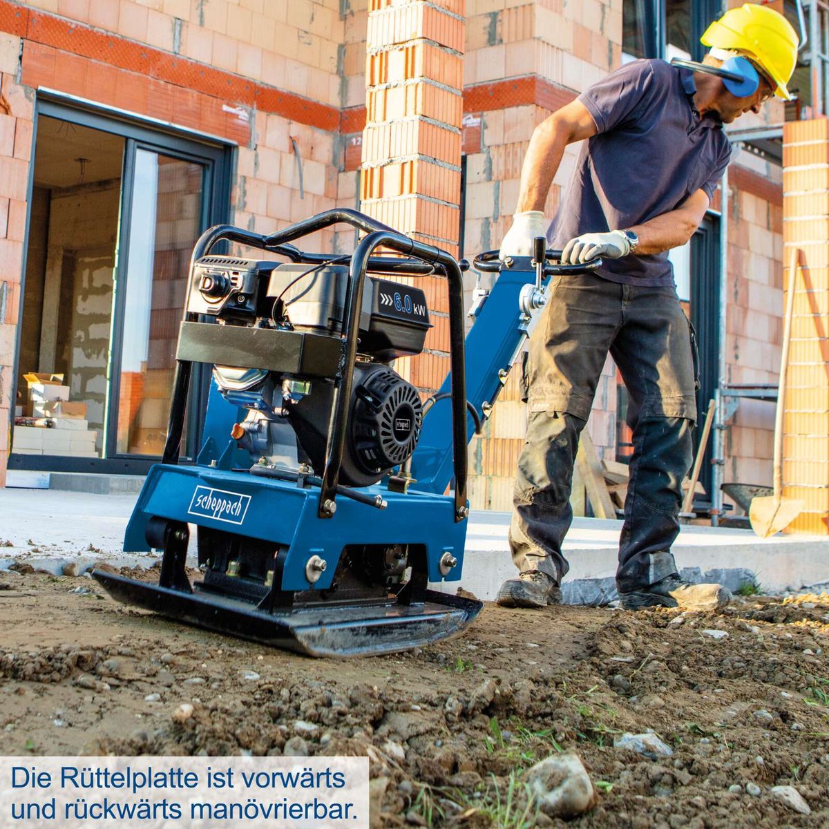 Vibrationsplatte mit manueller Vorwärts- und Rückwärtssteuerung für präzise Bewegungen