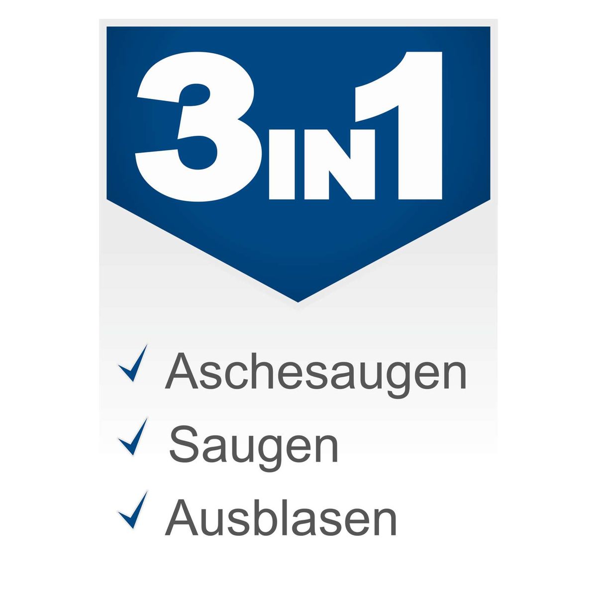 Ascheabsaugvorrichtung mit Sauggeschirr und Ausblasfunktion für Scheppach-Produkte