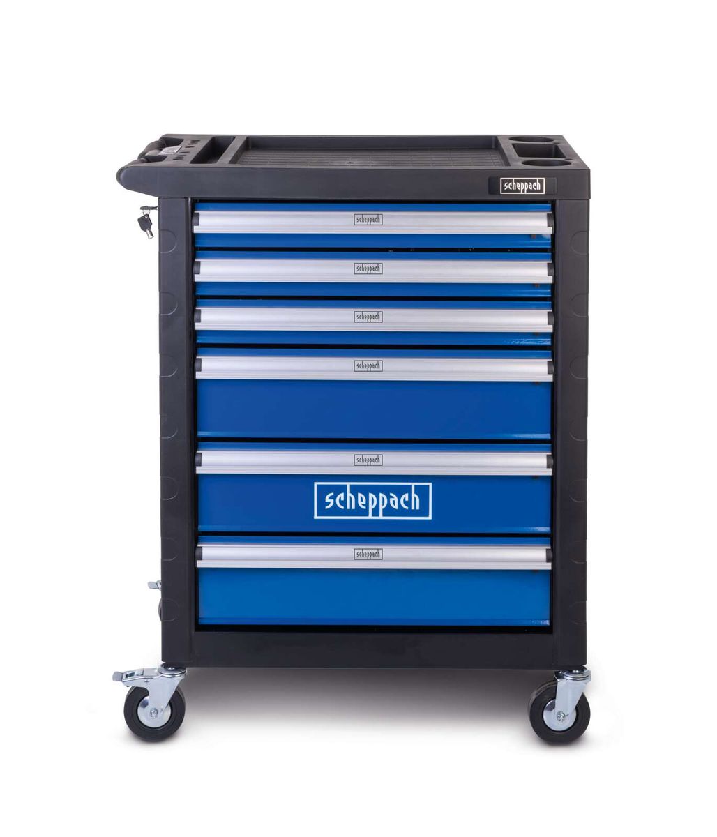 Scheppach-Werkzeugschrank mit verschließbaren Schubladen für den Werkstattwagen TW1150