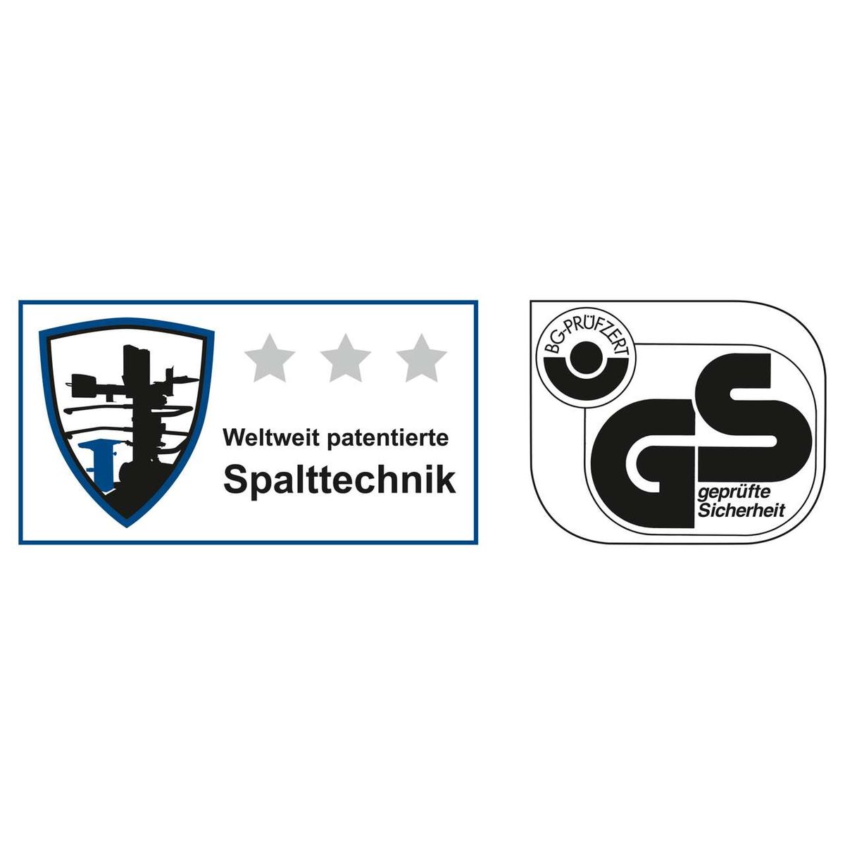 Weltweit patentierte Spalttechnik mit drei Sternen. GS-geprüfte Sicherheit durch BG-Prüfzeichen.
