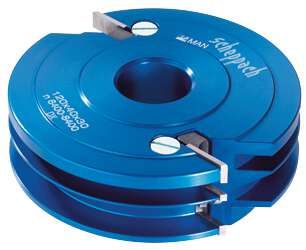 HW-Wechselplatten-Konterprofilfräser von Scheppach, Ansicht von oben.