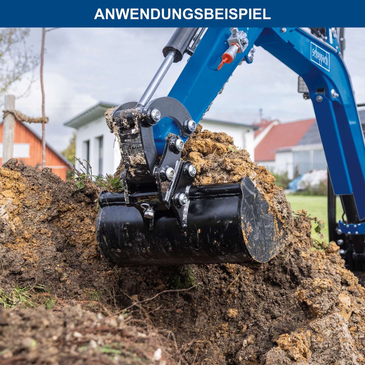 Scheppach-Arm mit hydraulischem Greifwerkzeug für Erd- und Materialbehandlung