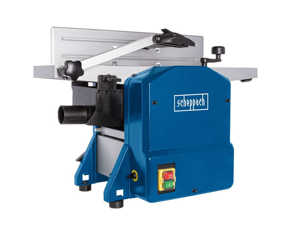 Abricht- & Dickenhobelmaschine HMS650 Scheppach, Ansicht von links oben.