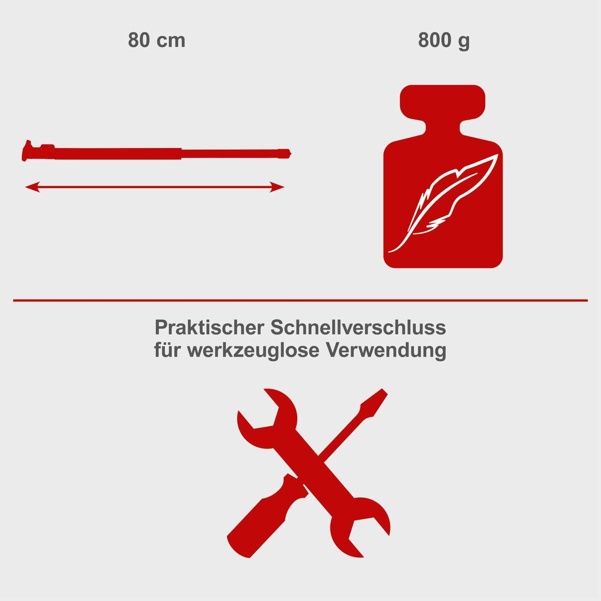 Verlängerung für Kettensägenaufsatz Ø26x800, 80 cm lang, 800 g schwer, mit praktischem Schnellverschluss für werkzeuglose Verwendung
