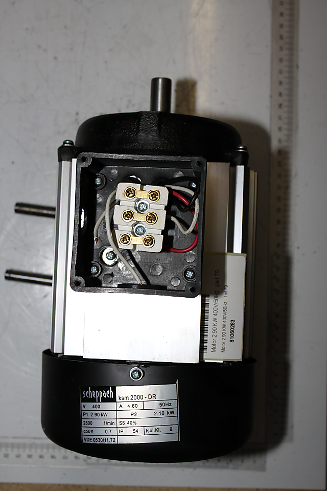 Scheppach-Drehstrommotor mit internem Schalter, 400V/50Hz, 2800 U/min, 2,9 kW