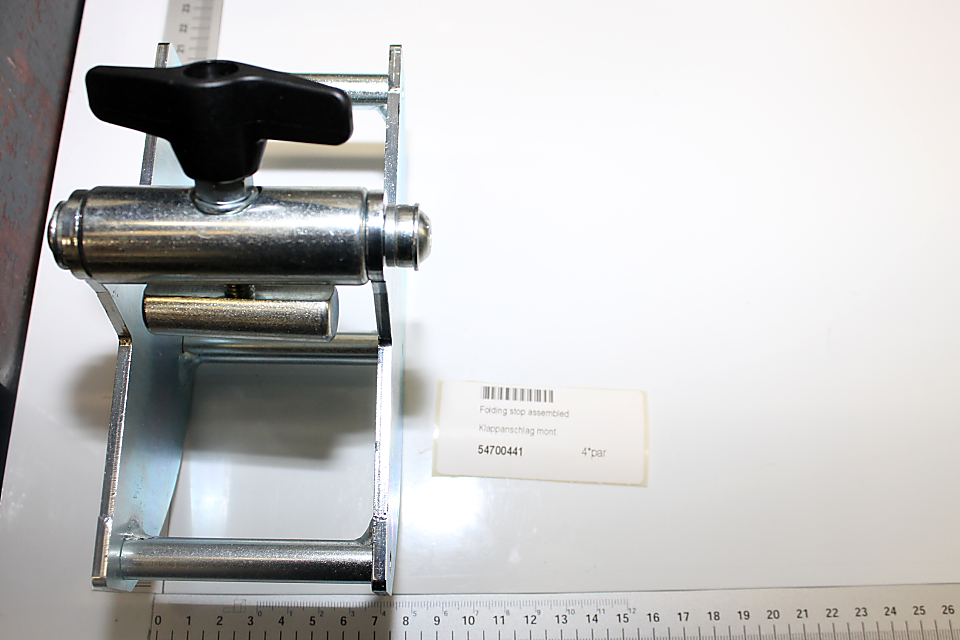 Klappanschlag mont. von Scheppach, Ansicht von vorne. Artikelnummer 54700441.