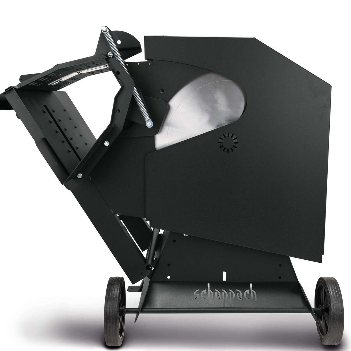 Wippsäge WOX D700 Black Edition von Scheppach, frontal von links oben.