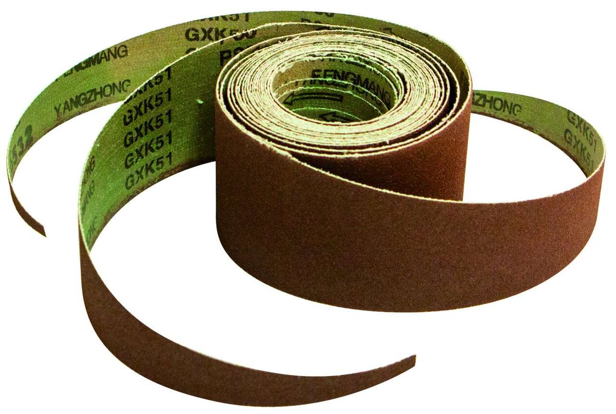 Scheppach Schleifband L 2400 x B 77 mm K 80, von oben fotografiert.