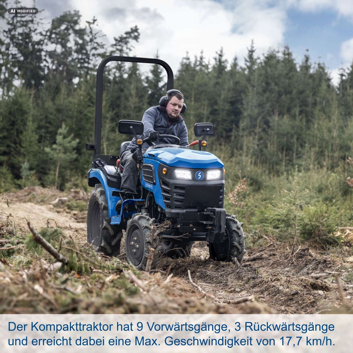 Scheppach Kompakttraktor MT25 mit 9 Vorwärts- und 3 Rückwärtsgängen, max. Geschwindigkeit 17,7 km/h