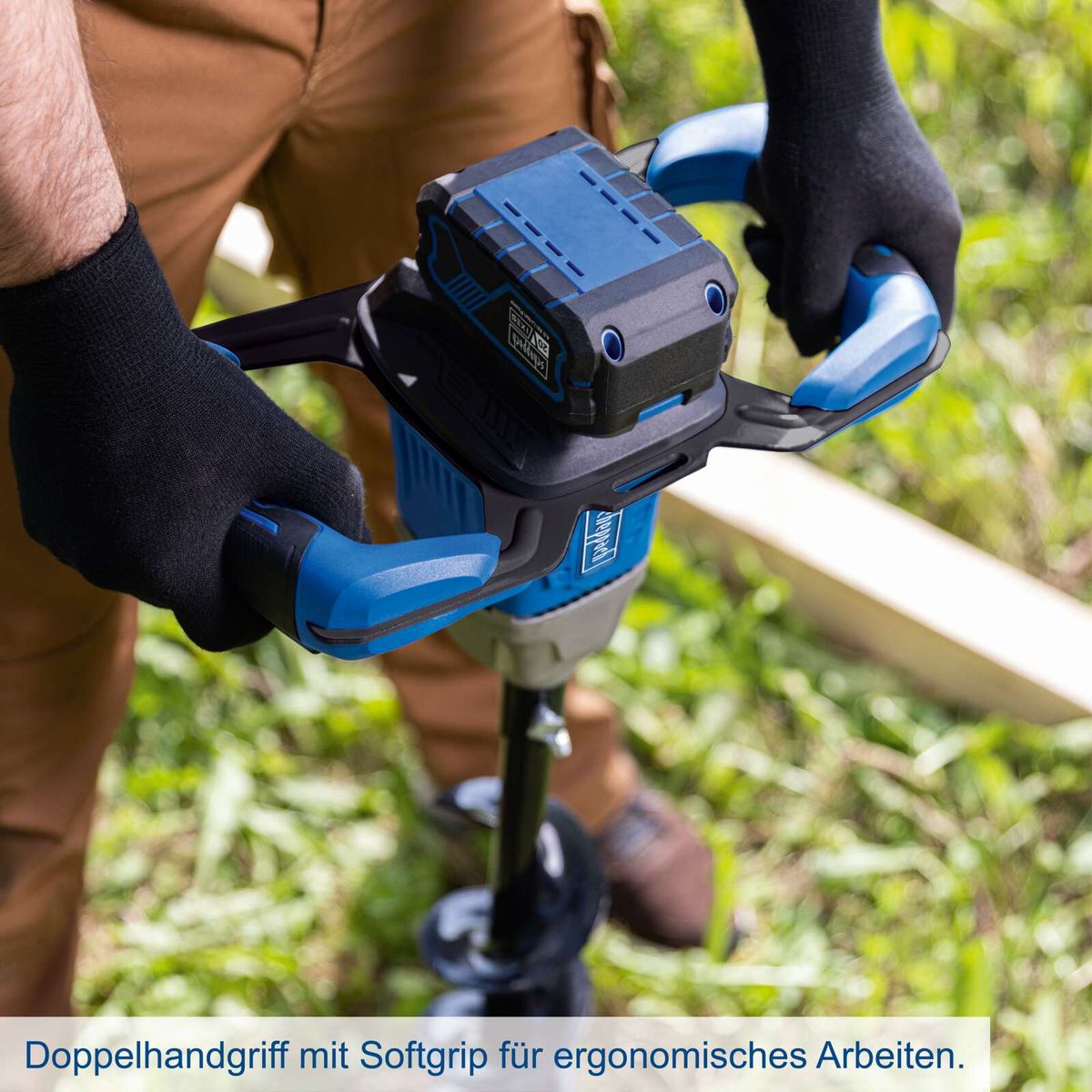 Ergonomischer Doppelhandgriff mit weichem Grip für komfortables Arbeiten