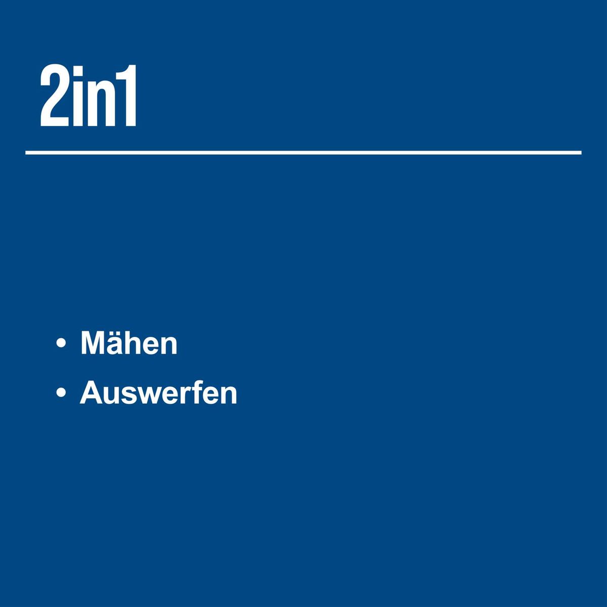 Wichtige Produktmerkmale: Mähen und Auswerfen als integrierte Funktionen