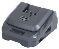 Scheppach-Ladegerät mit Anschluss für Akku-Batterie, Ladeleuchte und Kühlrippen