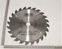 Scheppach-Kreissägeblatt mit 165 mm Durchmesser, 16 mm Breite, 24 Zähne, max. 6000 U/min
