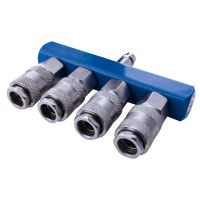 Scheppach-Druckluftschnellkupplungs-Set mit 1 Eingang und 2 Ausgängen, 1/4 Zoll