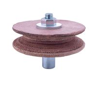 Lederabziehscheibe 100 von Scheppach, von oben fotografiert.