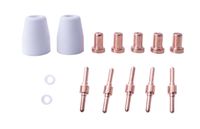 Zubehör-Set PLC40 Scheppach (DIY) mit verschiedenen Aufsätzen und Stiften. Gezeigt von oben.