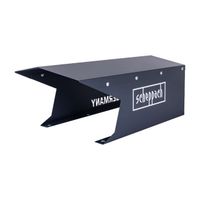 Garage für Rasenmähroboter RoboHome mit seitlichem Einfahrschutz und Befestigungslöchern für sicheren Stand.