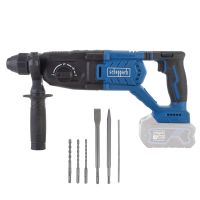 Scheppach Akku-Bohrhammer mit 20 V, SDS-Plus-Bohrkopf und integriertem Werkzeugset mit 20 Stück