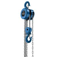 Scheppach-Kettenzug CB02 mit 2000 kg Tragkraft, 3000 mm Hubhöhe, 2500 mm Bedienkette, mit Kennzeichnung und Funktionselementen