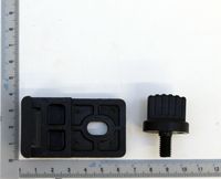 Kippschutzriegel mit Gummischutz für Tauchsäge, Detailansicht