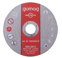 Trennscheibe mit 125 mm Durchmesser, Artikelnummer 7903806705, EN12413 zertifiziert. Gezeigt von vorne.