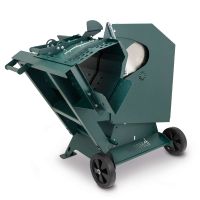 Scheppach-Wippsäge mit Wippenverlängerung, Detailansicht mit Rollen und Mechanik für präzise Arbeitsergebnisse