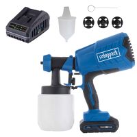 Akku-Farbsprühpistole mit 20-Volt-System, inklusive 2Ah-Akku und Ladegerät, mit integriertem Sprühbildsystem und 700 ml/min Durchflussmenge