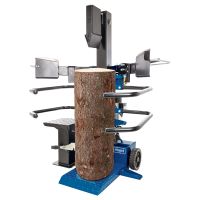 Scheppach-Werkzeug für die Bearbeitung von Baumstämmen mit hydraulischem Pressmechanismus und Halterungen